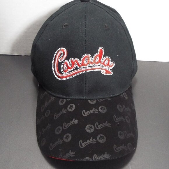 Canada Maple Leaf Black Suede Rim Men's Cap Hat - Picture 1 of 16